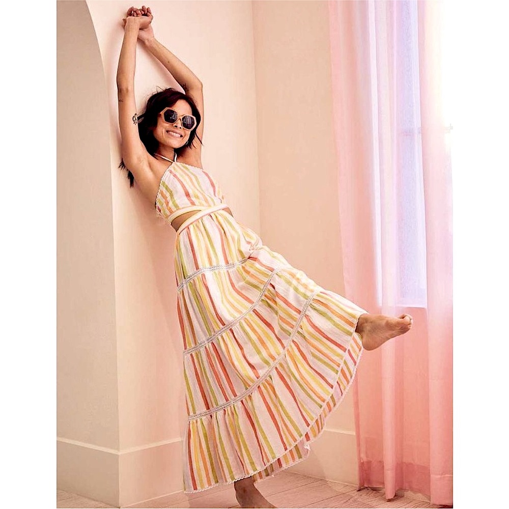 Aerie Striped Cut Out Halter Dress. Beachy and fun. Excellent condition.